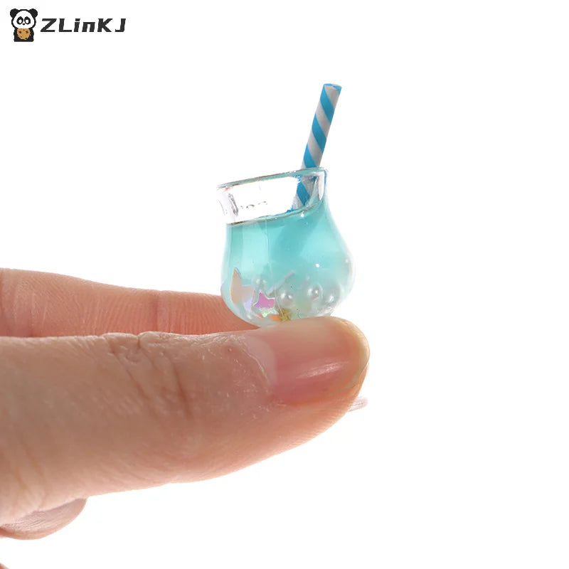▶2Pcs Mini Drink Cups Model Pretend Play Mini Food Doll Accessories Fit Play House Toy Dollhouse Miniature Zpaxo