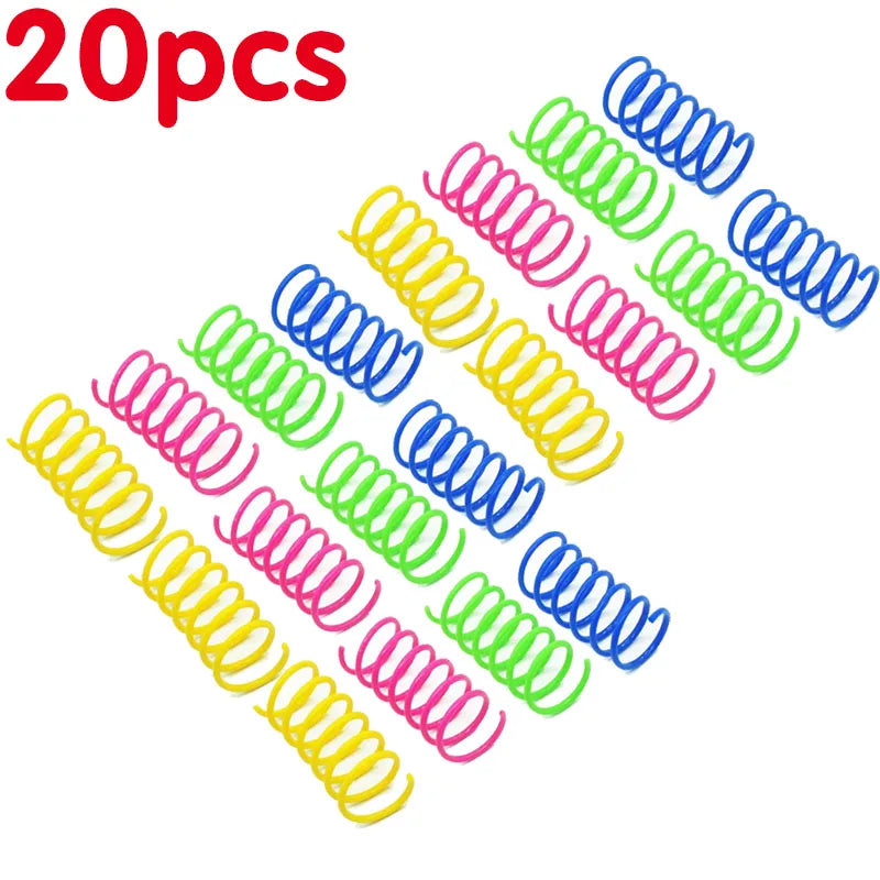 Colorful Coil Spring Cat Toys – Interactive Kitten Set (4–24 Pack)