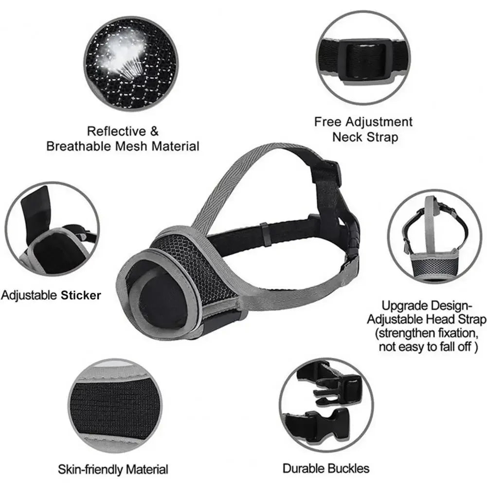 Dog Muzzle Breathable Adjustable Comfortable Pet Anti-chewing