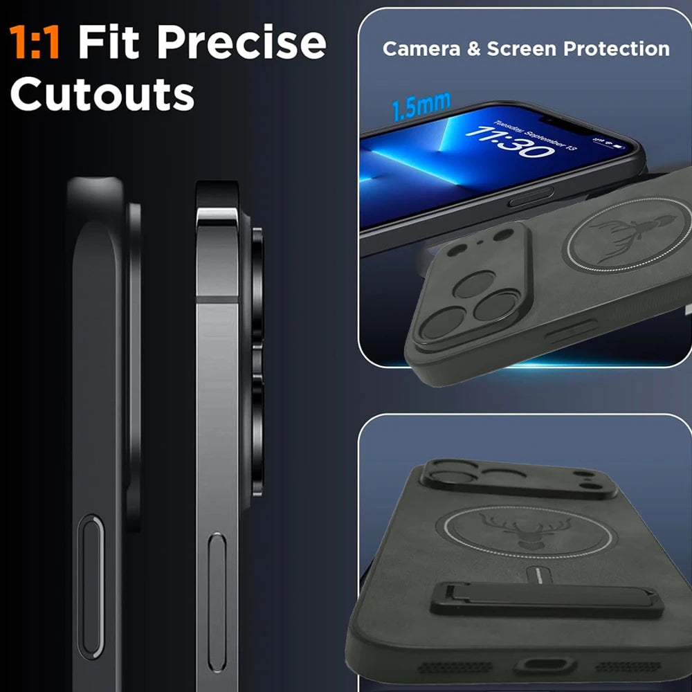 UYUXIO Magnetic Mobile Phone Case Kickstand Iphone 17 Max 16 15 14 13
