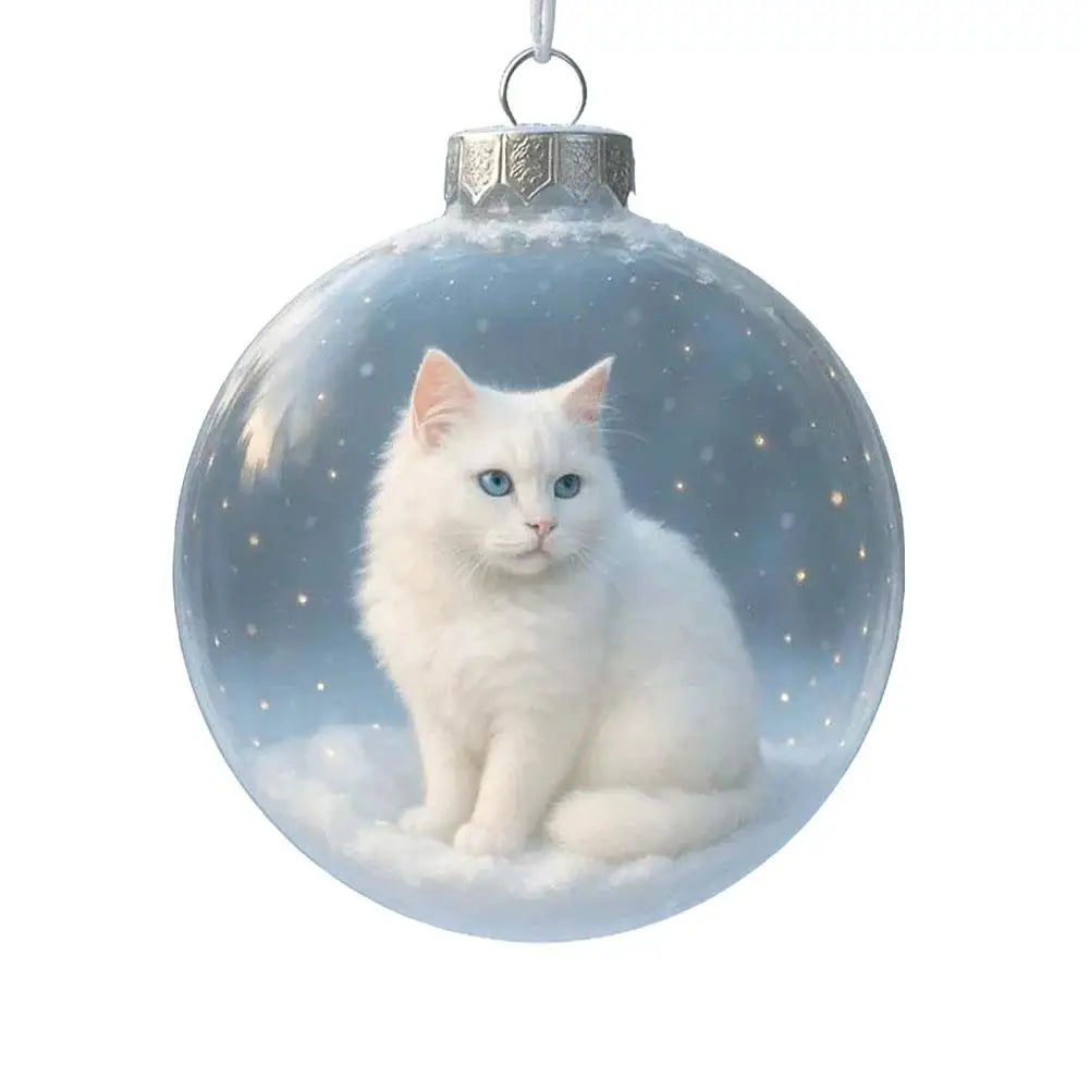 3D Cat Christmas Ornament | Kitten Bauble Gift for Cat Lovers Christmas Ornament Zpaxo F