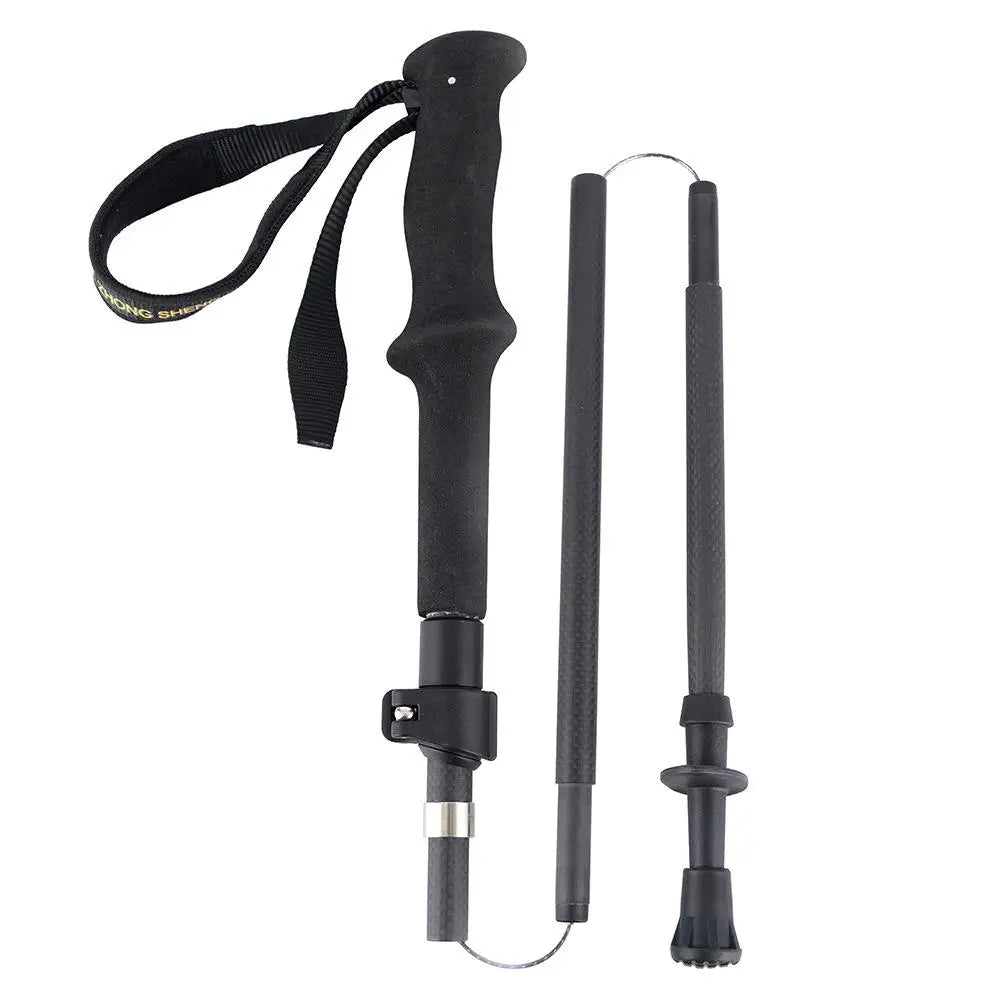 Ultralight Full Carbon Fiber Trekking Poles 4 Section Folding Telescopic Hiking Sticks Portable Nordic Mountain Climbing Cane Zpaxo