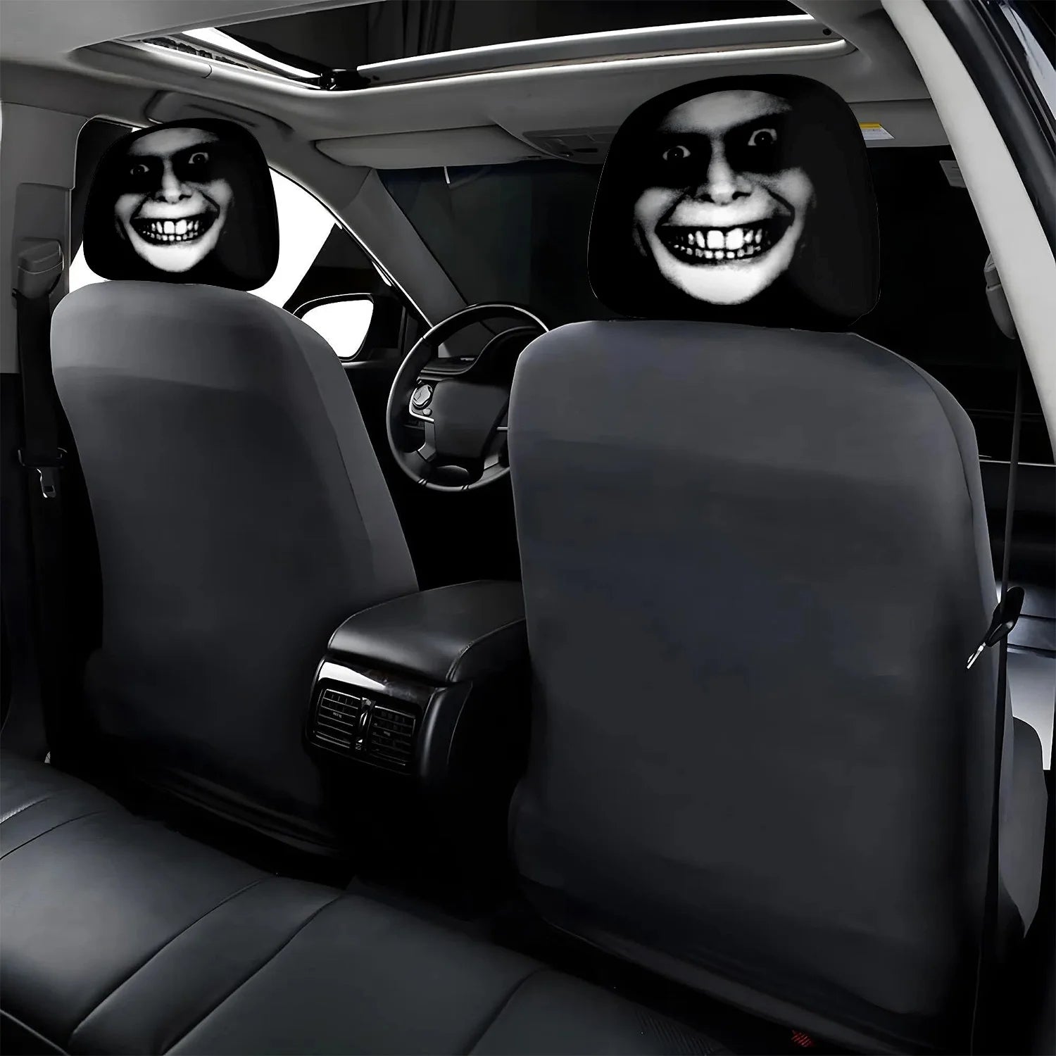 Horror Theme Printed Pattern Car Headrest Protective Cover