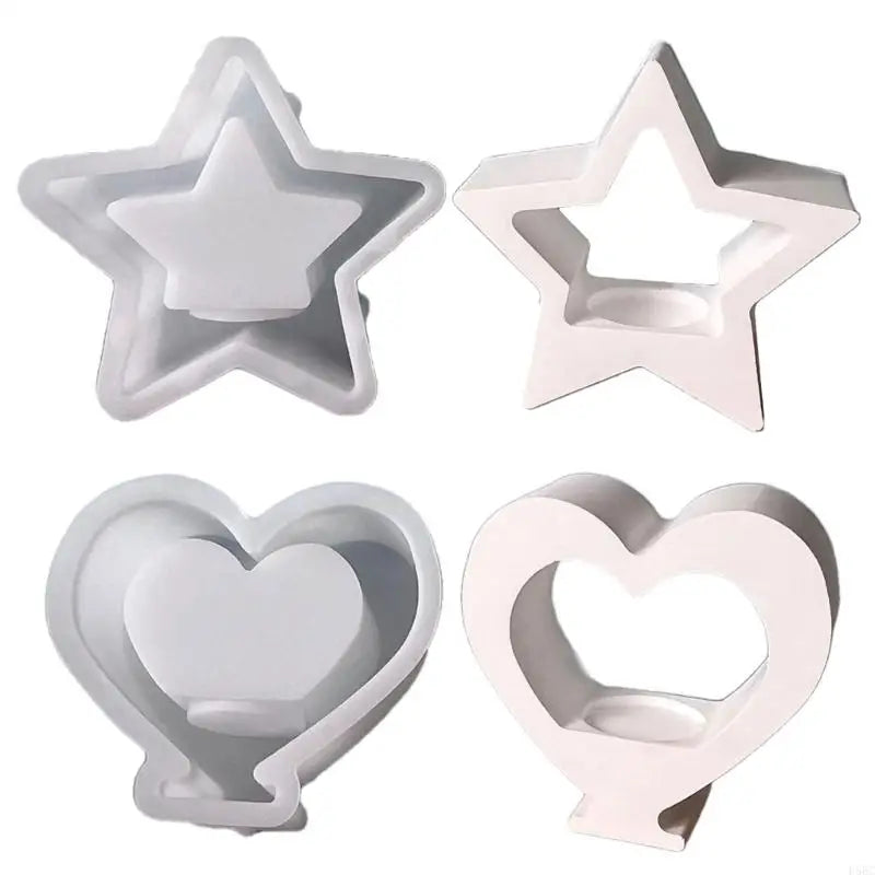 Hollowed Heart Silicone Holder Mold Easy Demolding Tealight Molds