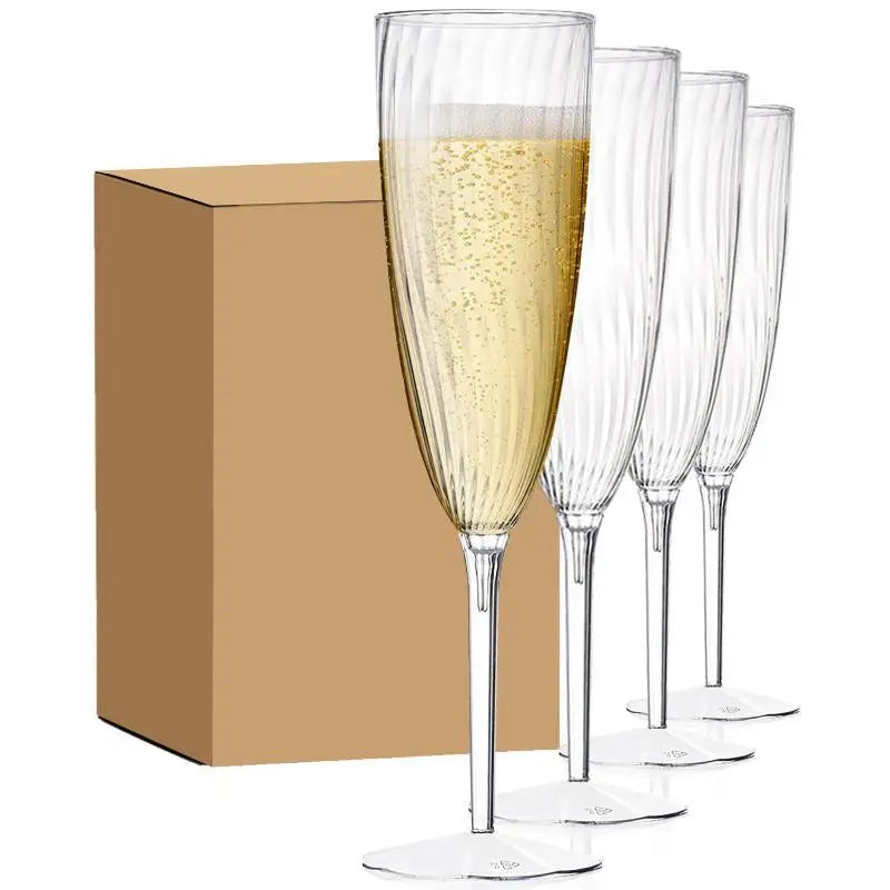 Vintage Cut Plastic Champagne Goblets – Unbreakable Reusable Champagne Goblet Zpaxo