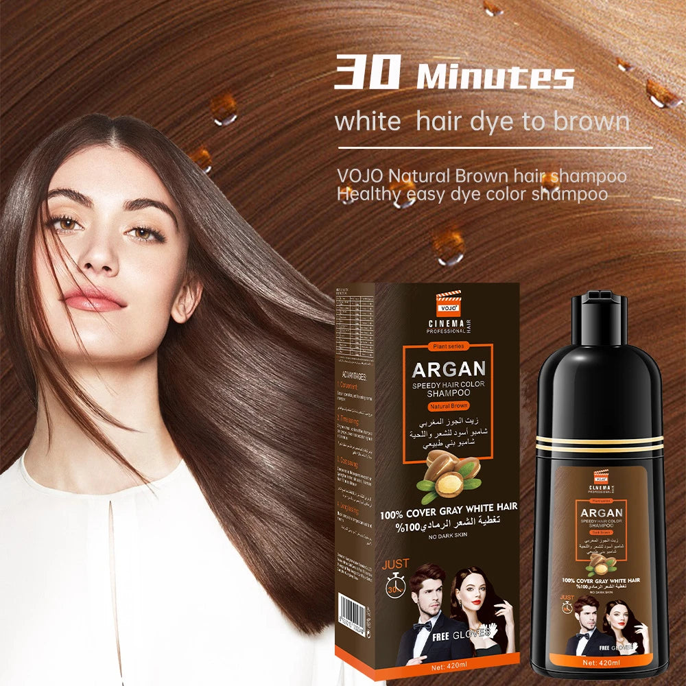 420ml Hair Dye,3-in-1 Hair Dye Shampoo Rapid Hair,Cleansing & Moisturising,Smoothing Black Hair Coloring Shampoo,Hair Care Zpaxo