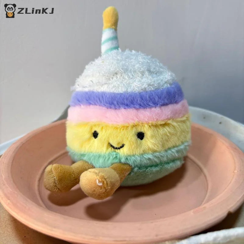 Cartoon Cake Plush Keychain Kawaii Creative Birthday Dessert Doll Zpaxo