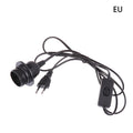 1 8M EU US Plug E27 Full Teeth Lamp Base Holder Power Cord Hanging Zpaxo EU Black