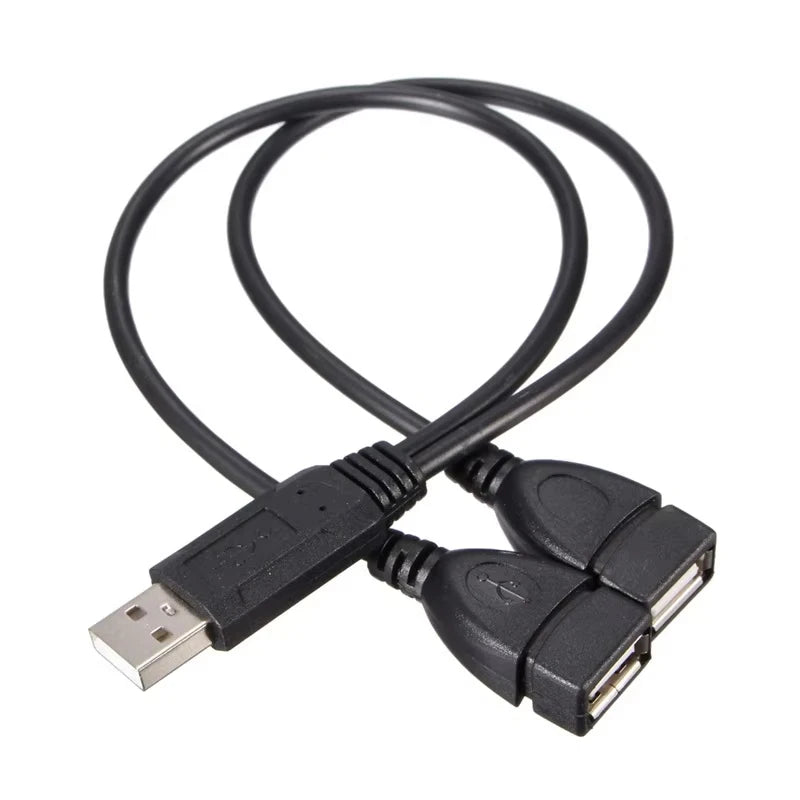 Dual Splitter Adapter Cable 2 Port USB HUB USB 2.0 Male To Dual USB Female Jack Splitter HUB Power Extension Cord For PC Laptops Zpaxo