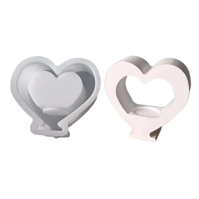 Hollowed Heart Silicone Holder Mold Easy Demolding Tealight Molds