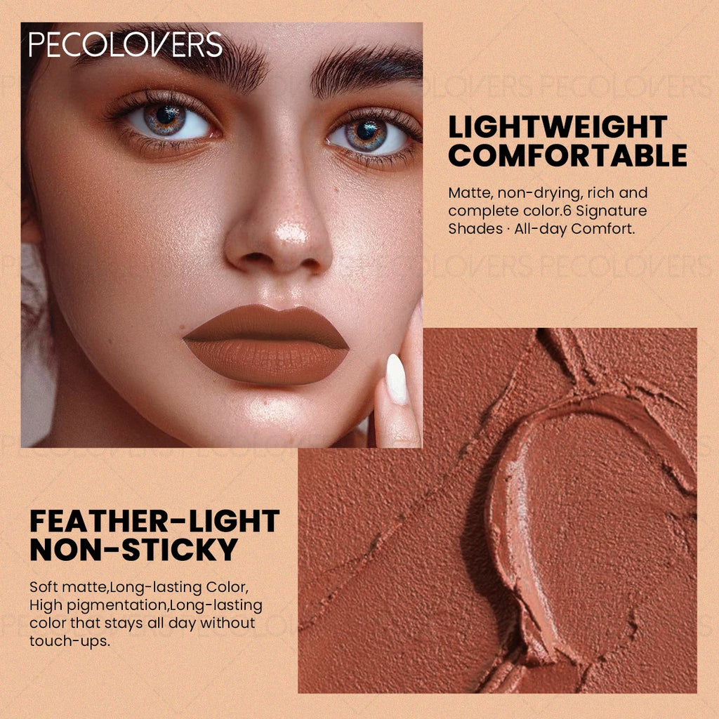 Lipstick Red Brown Waterproof Lasting Makeup Matte Not Sticky Greasy