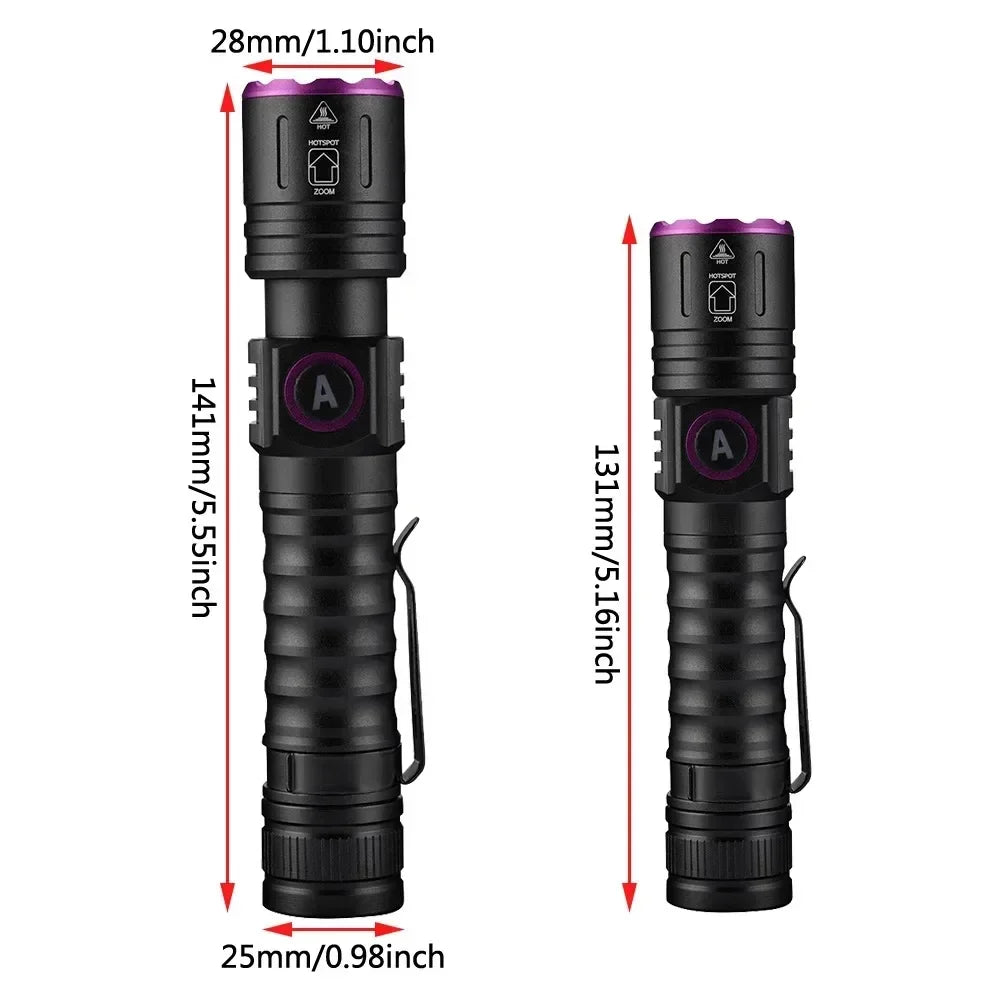 POCKETMAN 365/395nm UV Black Light Flashlight | Type-C USB