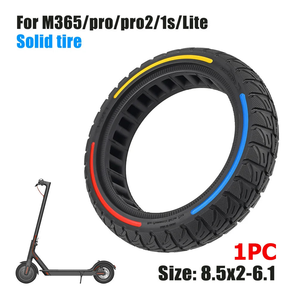 8.5 Inches Damping Durable Wheel 8.5x2-6.1 Honeycomb Solid Tire Colorful for Xiaomi M365 PRO PRO2 1S List Electric Scooter Tyre Zpaxo 1PC Color