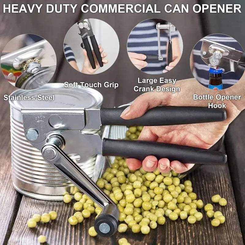 Zpaxo Heavy-Duty Stainless Steel Manual Can & Bottle Opener