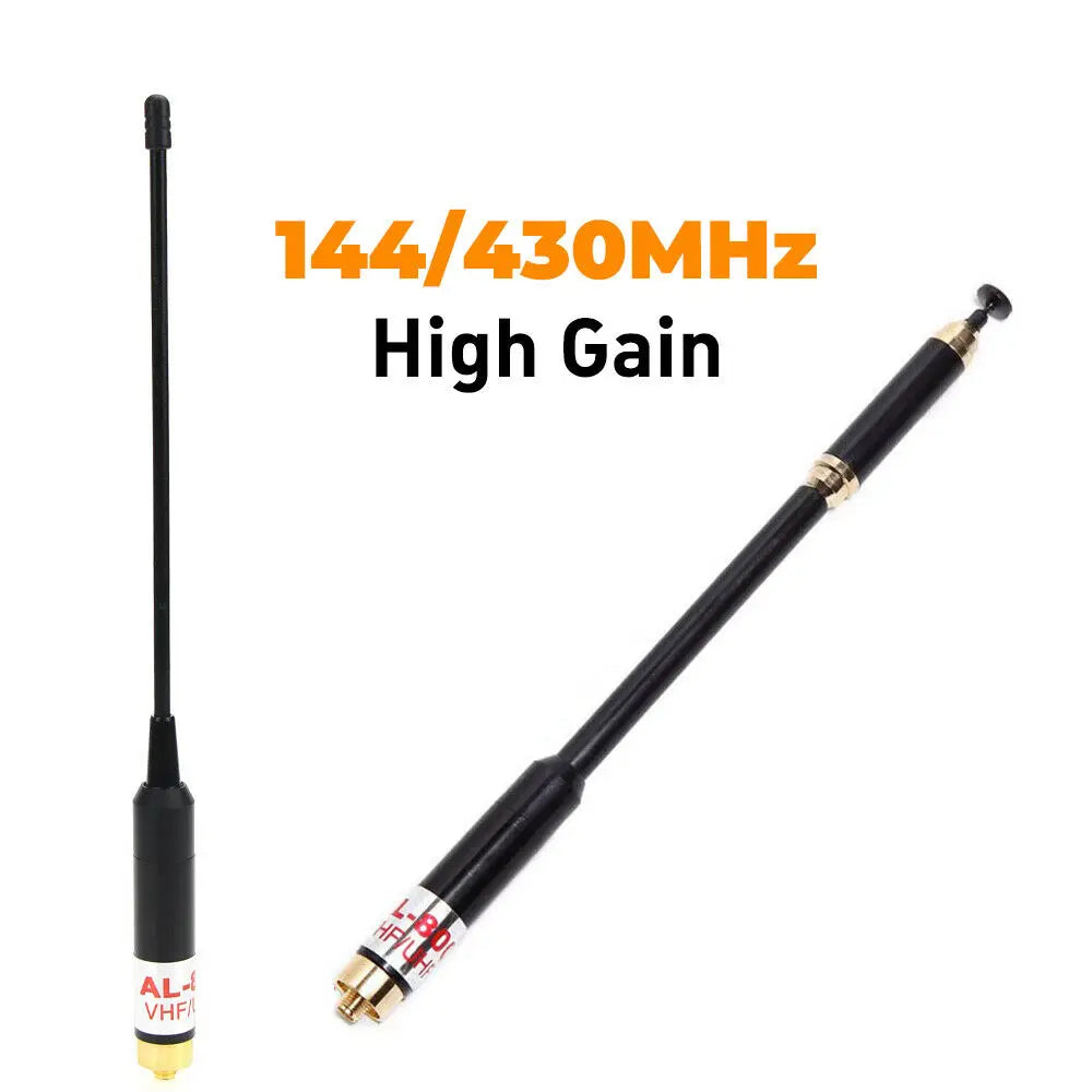 Gain Telescopic Antennas AL-800 Dual Band VHF UHF SMA-Female Antenna