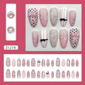 24Pcs New Pink False Nail Cross Detachable Press on Nails Full Cover Wearable Fake Nail Tips Women Zpaxo Style A