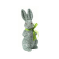 Easter Decoration Sparkling Foam Bunny Figurine With Bow Tie 8.6" Glitter Rabbit Tabletop Ornament For Easter Zpaxo D