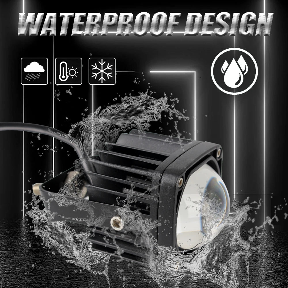 Spotlight Driving Light 6000K White 3000K Yellow Fog Lights 8D Lens