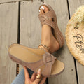 2026 New Women Wedge Slippers Premium Orthopedic Open Toe Slippers Vintage Anti-Slip Leather Sandals Platform Shoes Slides Women Zpaxo Brown 36