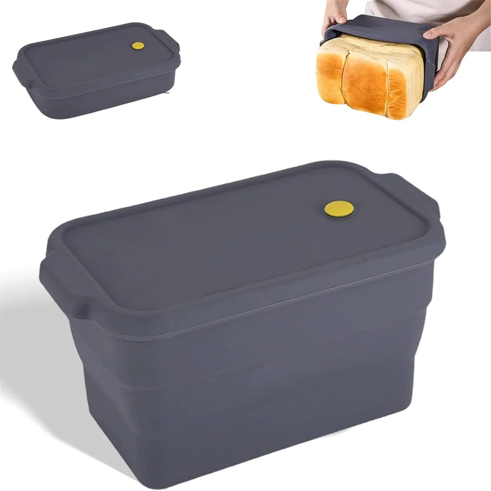 Covered Bread Toast Box Non-stick Baking Pan Suitable Home Cakes Zpaxo Dark Grey 23x13CM
