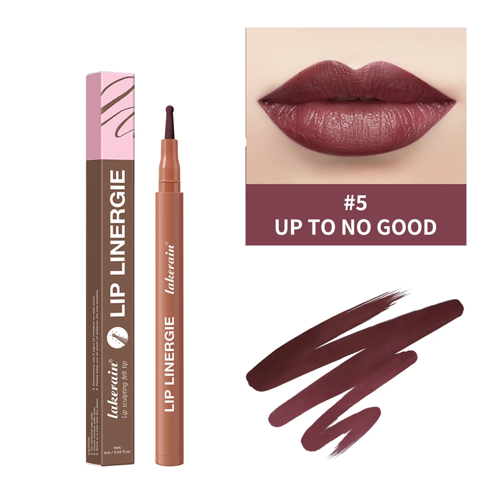 Lip Lingerie Long Lasting Waterproof Lip Liner Stain 8 Colors Transfer Proof Smudge Resistant Color No Bleed Formula Cosmetics Zpaxo 05 UP TO NO GOOD