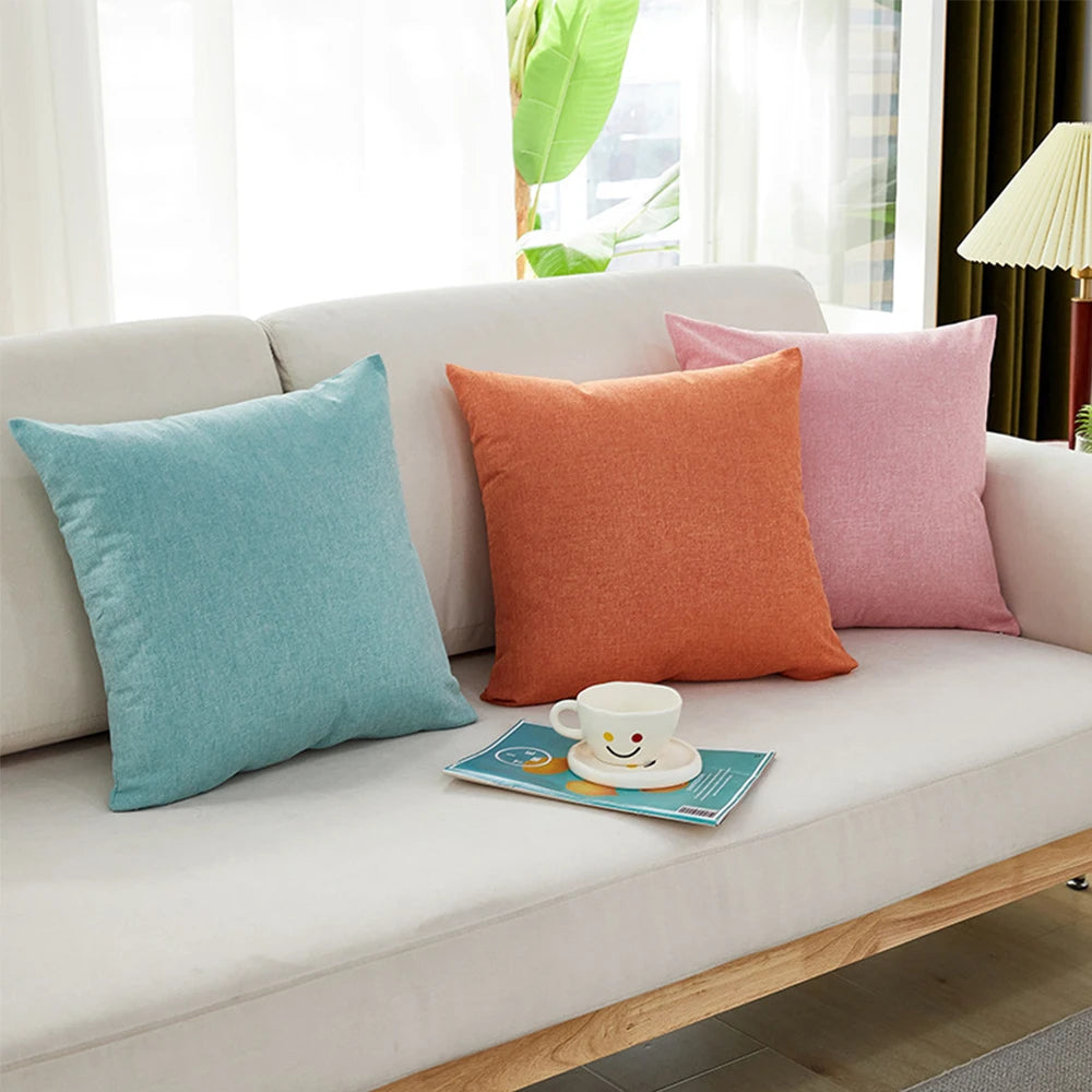 Cushion Cover Pillow Cover Linen Pillowcase for Sofa Living Room Outdoor 45*45cm Home Decor Zpaxo