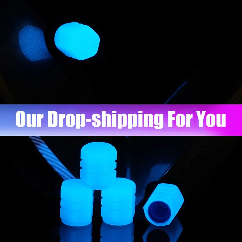 Luminous Glow Tire Valve Caps – Car, Motorcycle & Bike