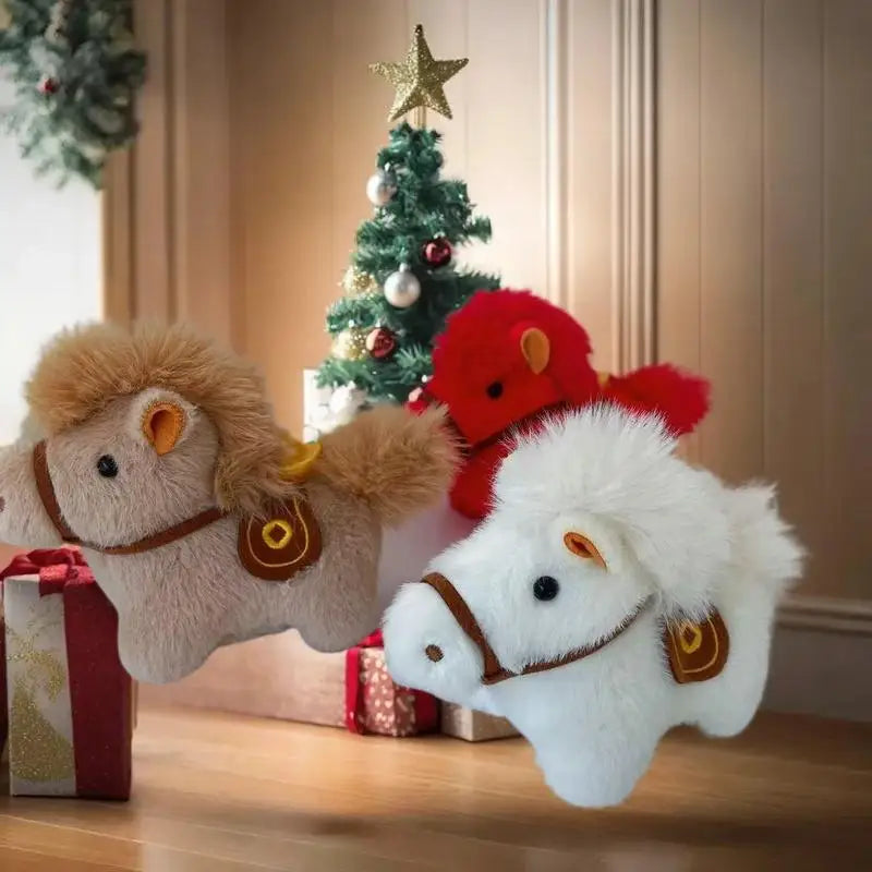 Women's Plush Horse Keychain Bag Car Pendant Jewelry Year Decoration Zpaxo