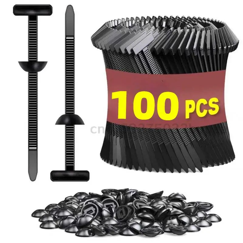 100-20PCS Self-locking Plastic Cable Ties Buckle Heavy Duty Zip Ties with Pin & Button Car Daily Repair Fastening Strap Zpaxo
