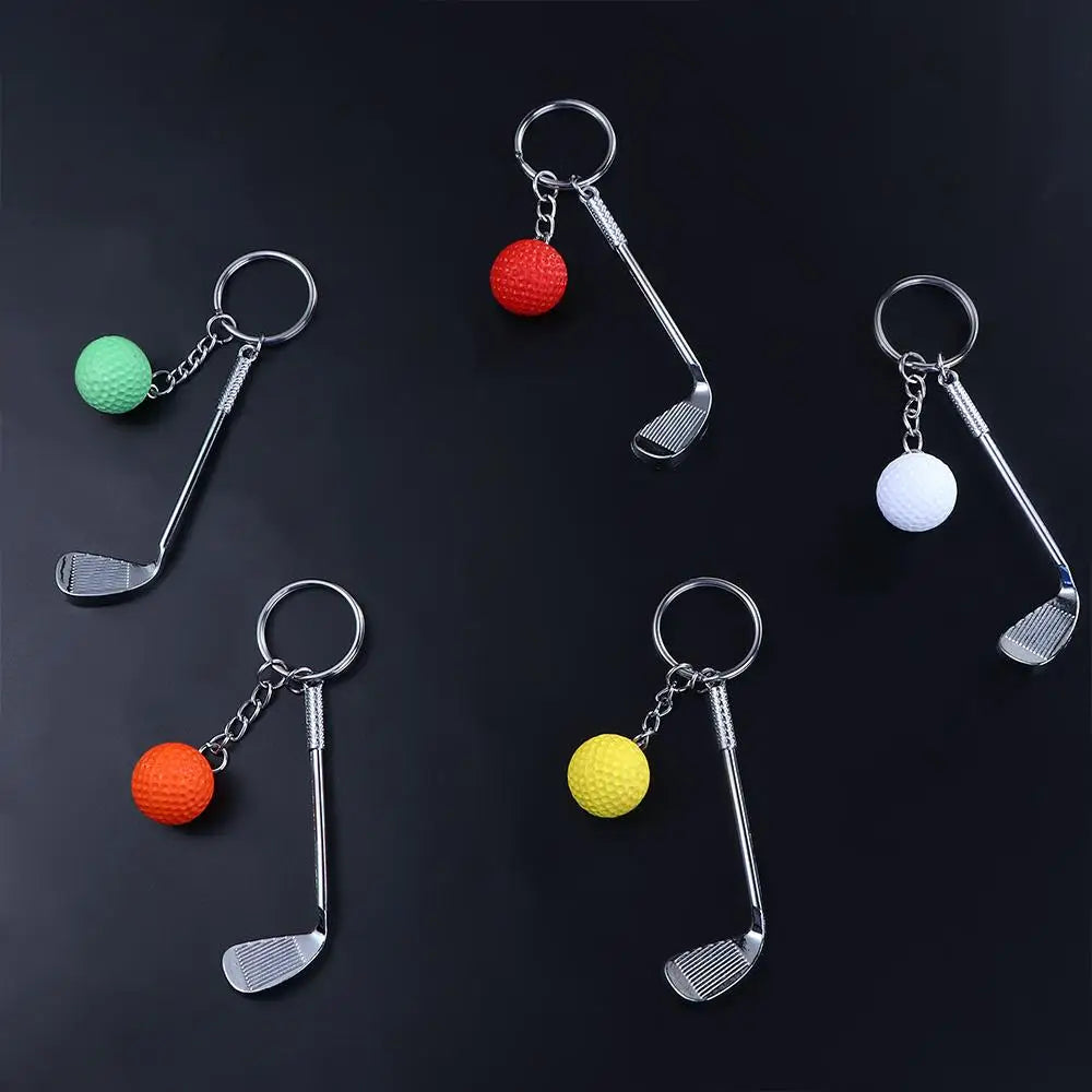 Women Girl Creative Car Key Chain Jewelry For Gift Bag Charms Golf Ball Key Chain Metal Keychain Ball Pendant Mini Golf Racket Zpaxo