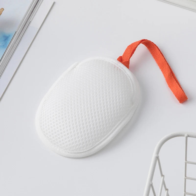 Double-Sided Foaming Soap Bag & Body Exfoliating Bath Net Exfoliating Soap Bag Zpaxo White