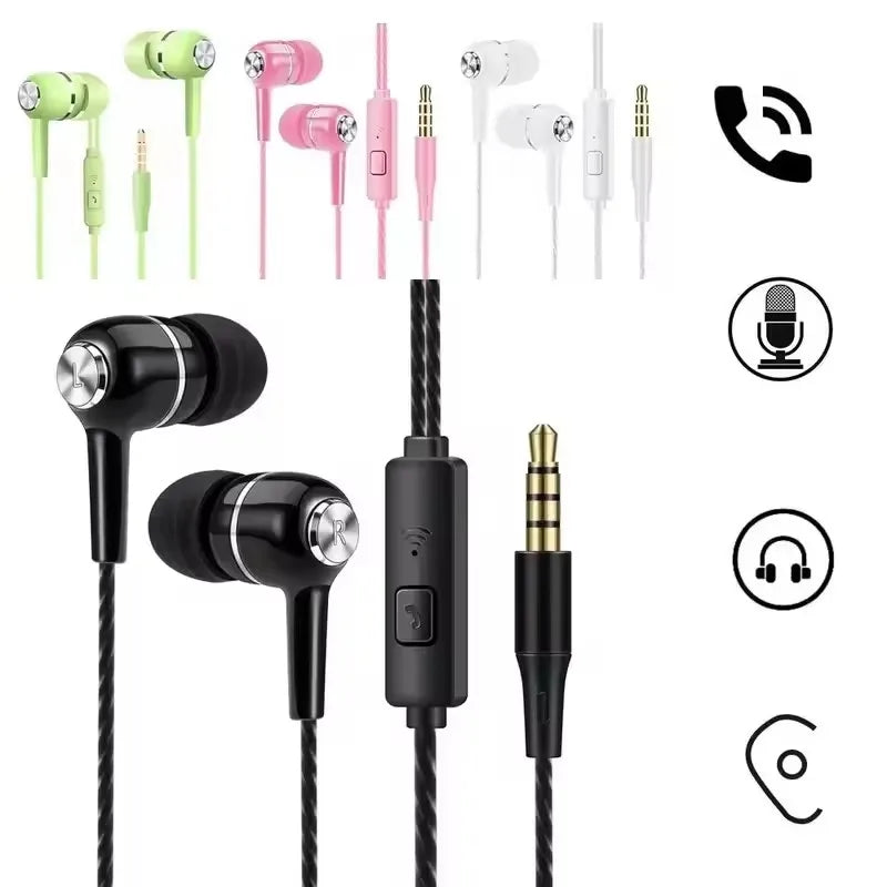 Wired Sport In-Ear Earphones with Mic & Volume Control 3.5mm