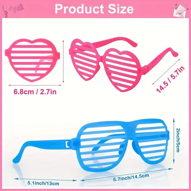 Neon Shutter Shadeds Glasses Vintage Plastic Heart Shades Sunglasses Zpaxo
