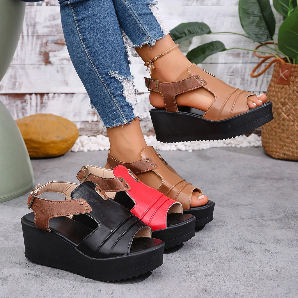 Women Sandals Breathable Wedge Walking Shoes Summer Party Sandals Ladies Retro Female Designer Outdoor Women Shoes Footwear Zpaxo