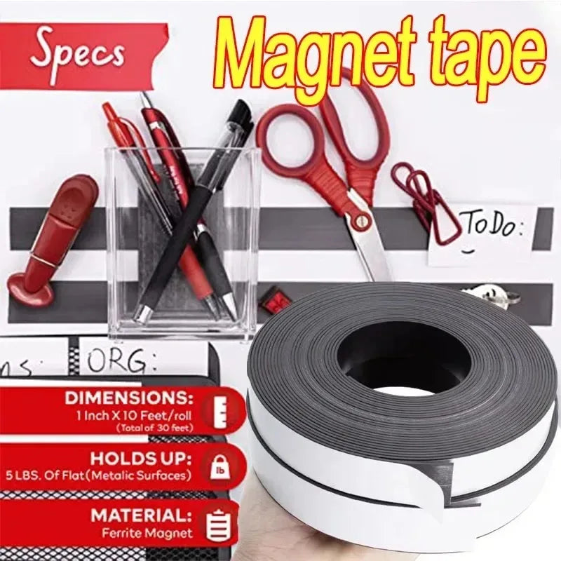 Rubber Adhesive Magnetic Tape for Fridge Magnet Magnet Tape Strong Flexible Magnets Stripe for Refrigerator Photo Posters Zpaxo