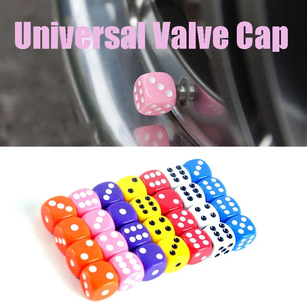 Dice Style Tire Valve Caps – ABS Car, Motorcycle & Bike