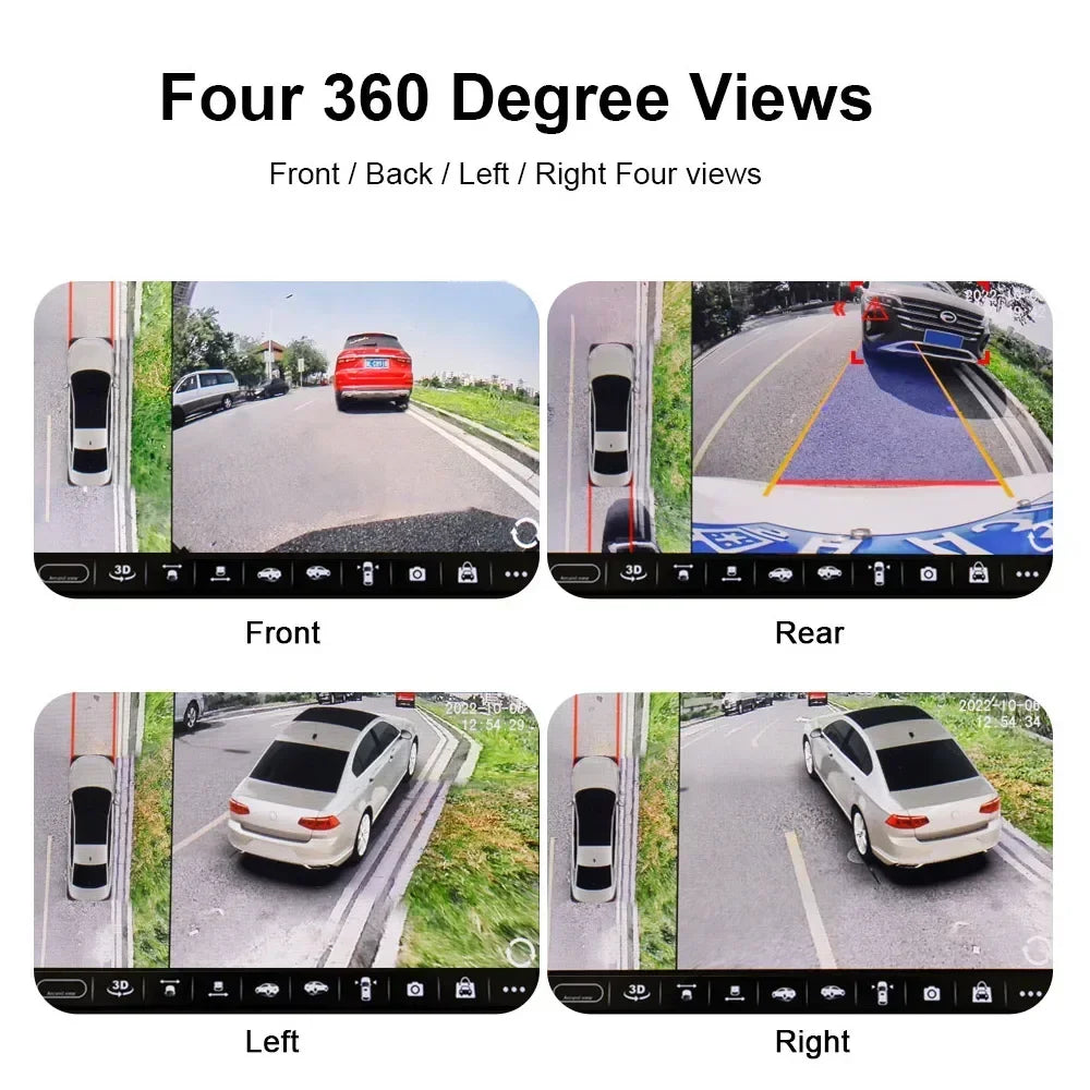 3D AHD1080P 360 Car Camera Panoramic Surround View Right Left Front