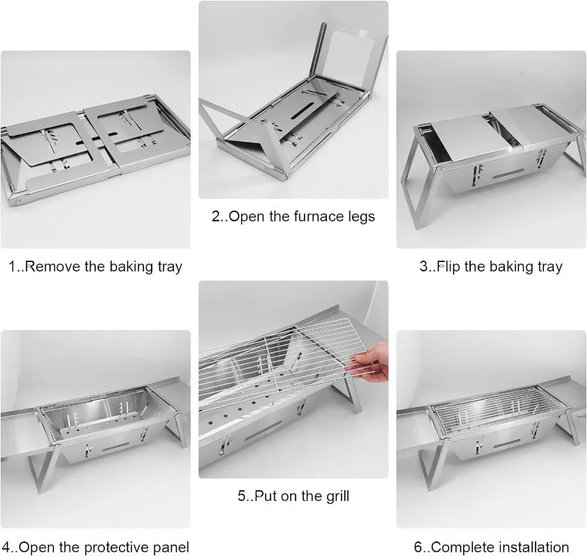 Portable Charcoal Grill Folding Barbecue Small BBQ Lightweight