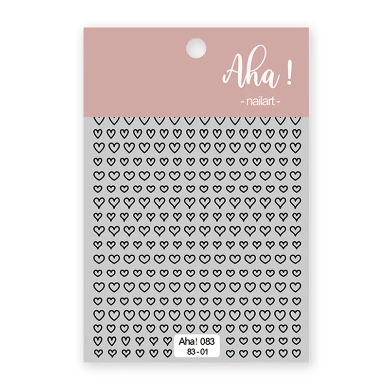 Hollow Love Heart Nail Stickers Red Black Silver Gold Laser Nail Sticker Self-Adhesive Nail Art Decoration Nails Accessories Zpaxo