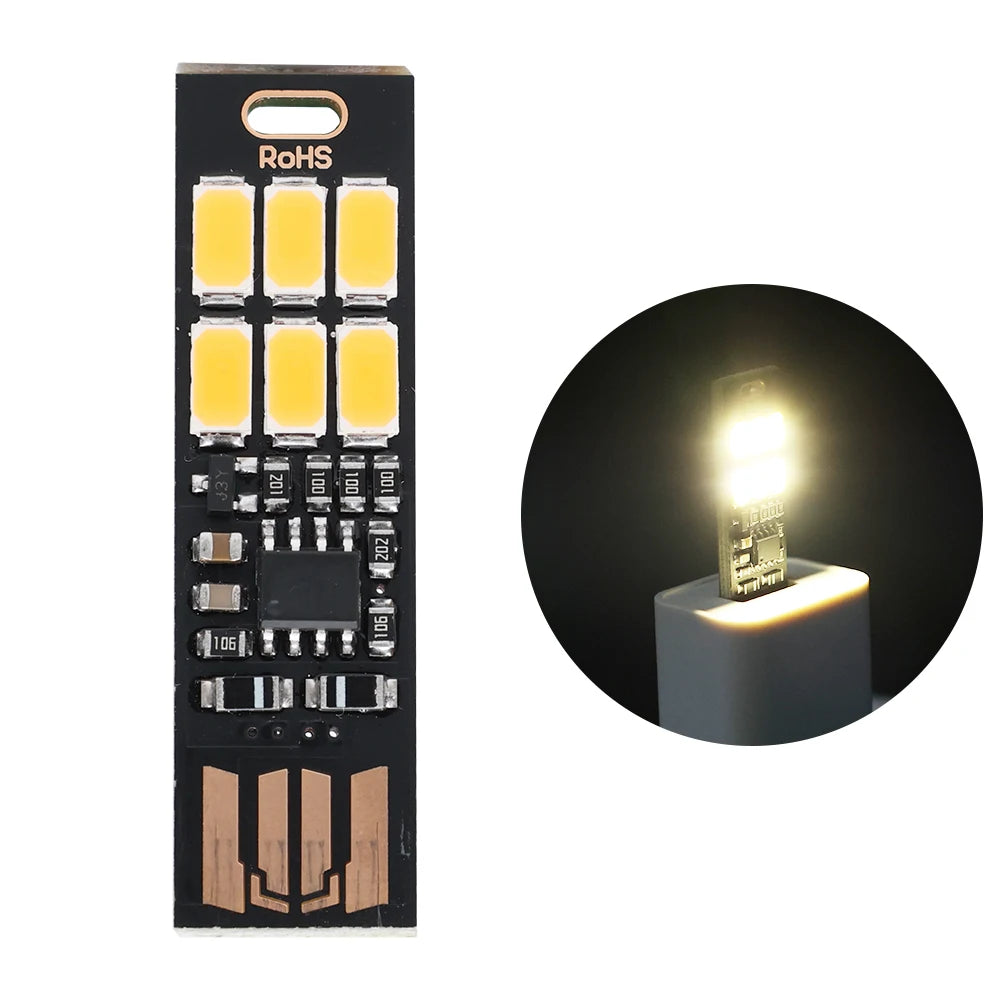 POCKETMAN USB Card Light – 6 LED Pocket Keychain Night Light