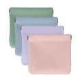 4/5Pcs Mini Elastic Sheet Automatic Closing PU Storage Bag Women Purse Portable Lipstick Cosmetics Earphone Organizer Zpaxo C
