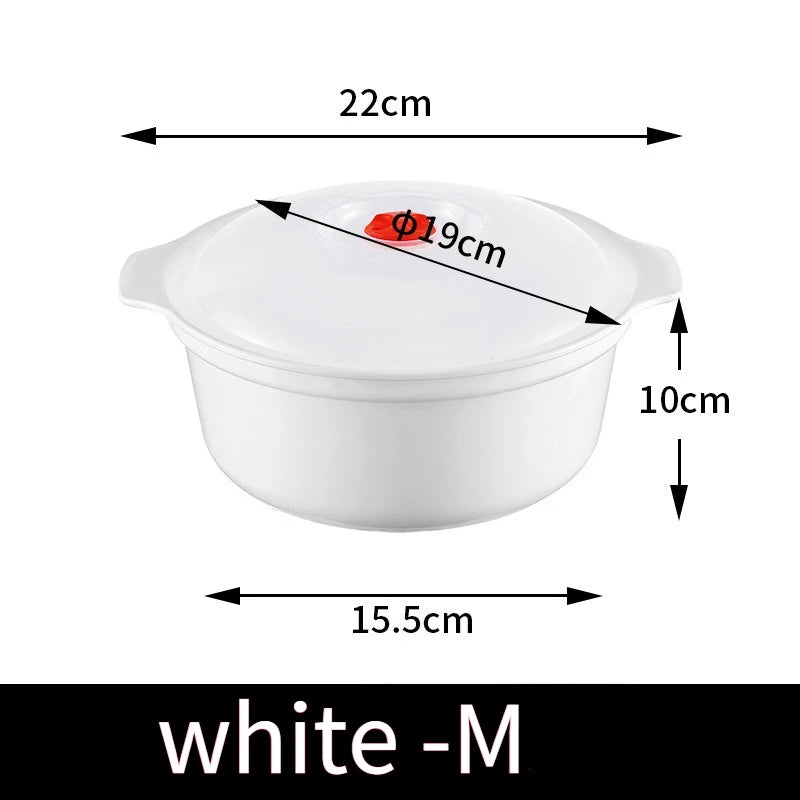 Microwave Oven Special Box Heated Soup Pot Rice Steamed Buns Lid Zpaxo WHITE-M