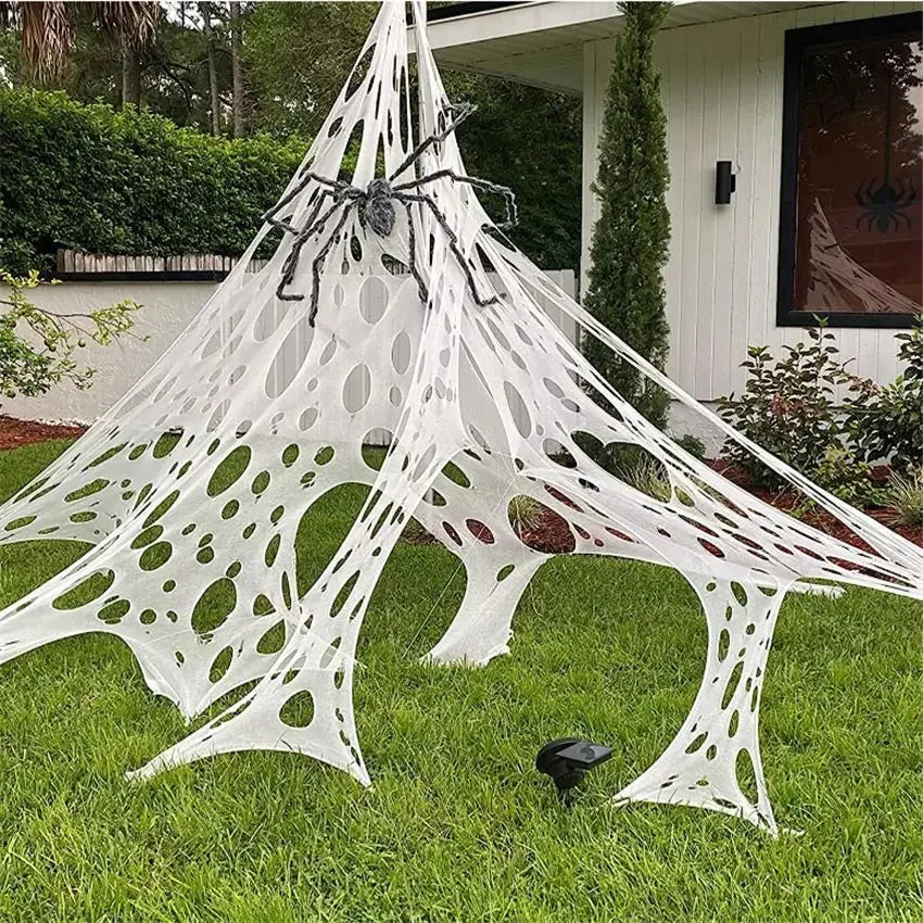 Halloween Decorations Outdoor Spider Web Cut Own Giant Stretchy Beef