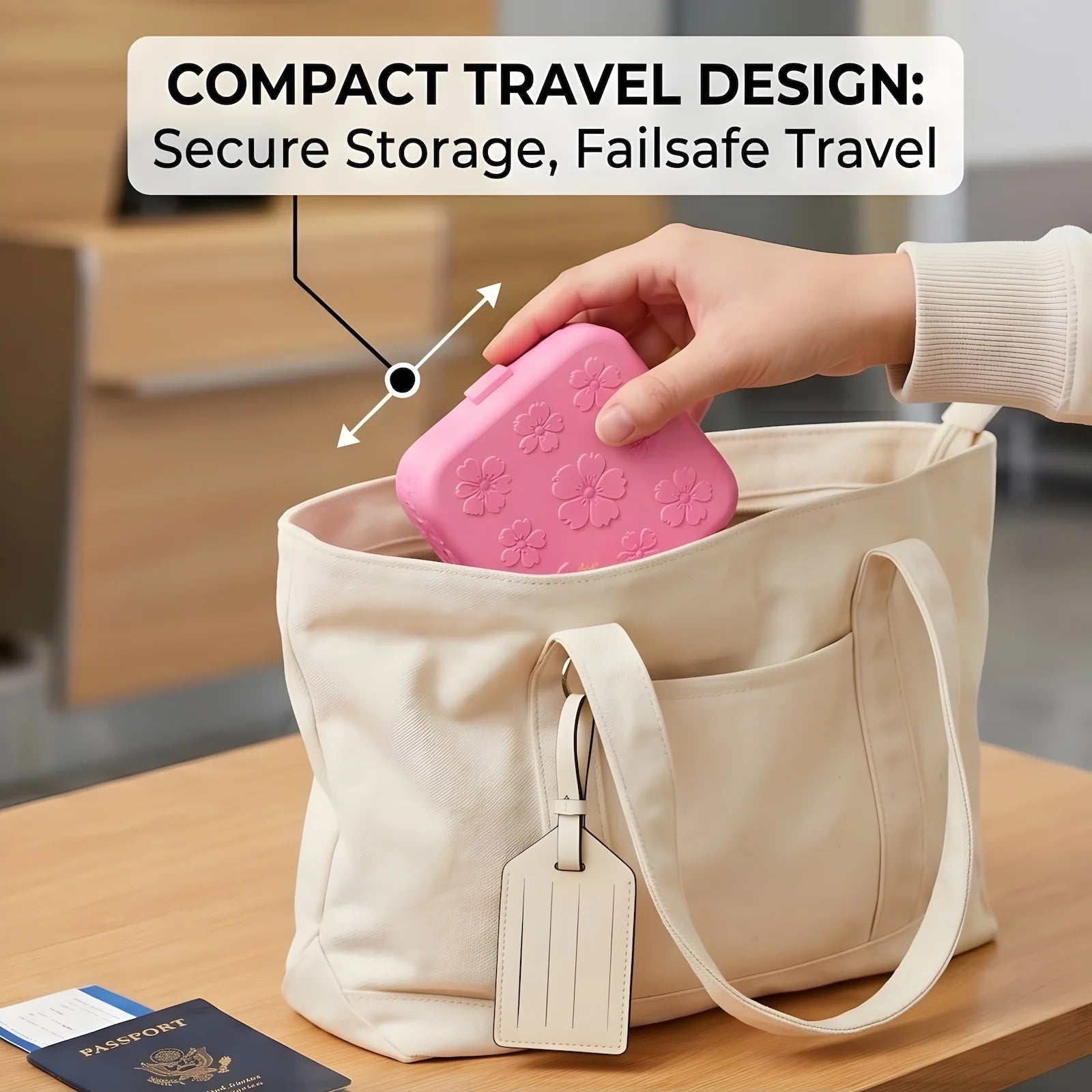 Portable 3D Printed Jewelry Box Mini Travel Organizer Case Cute Pink