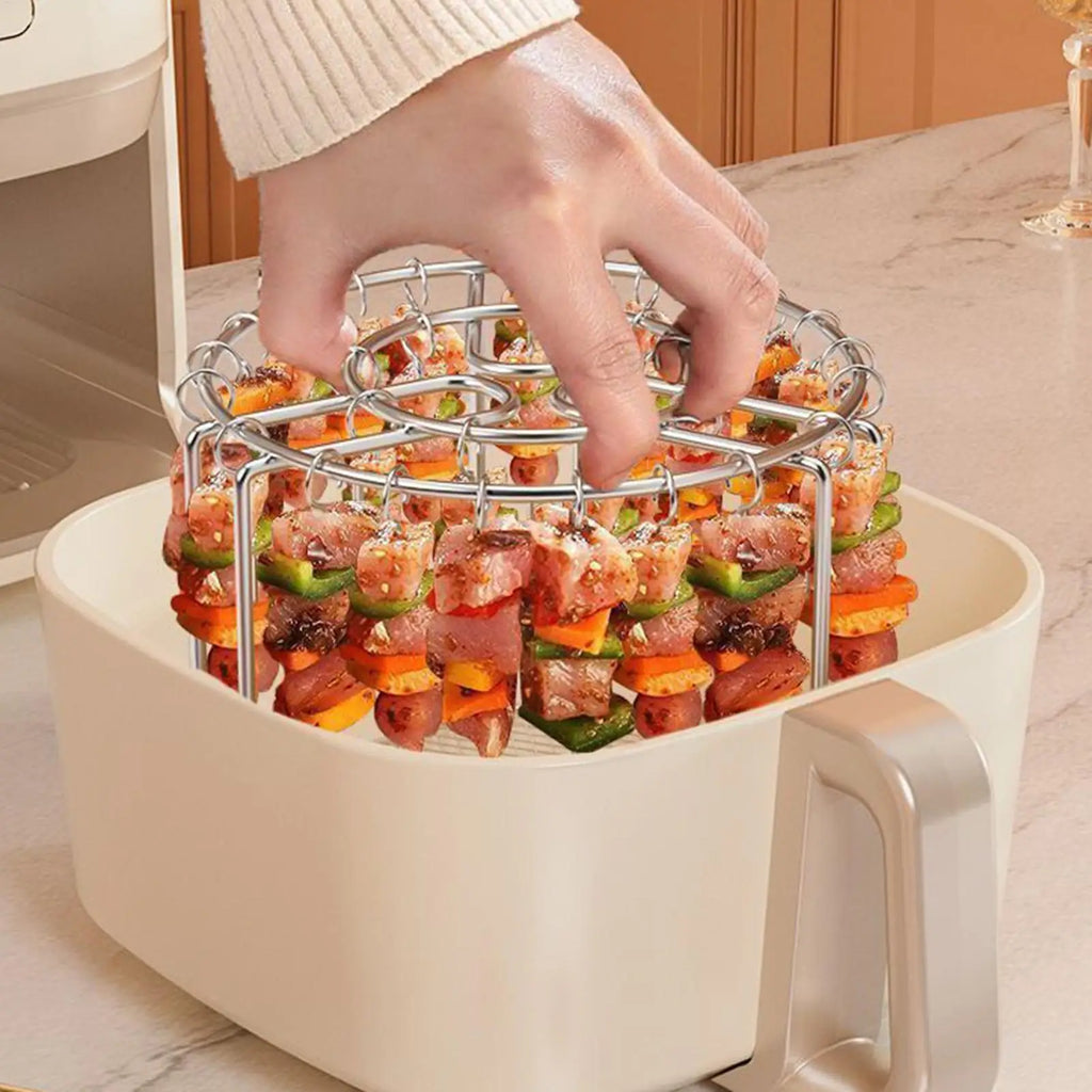 Air Fryer Rack Skewer Stand Non-stick Reusable Vertical