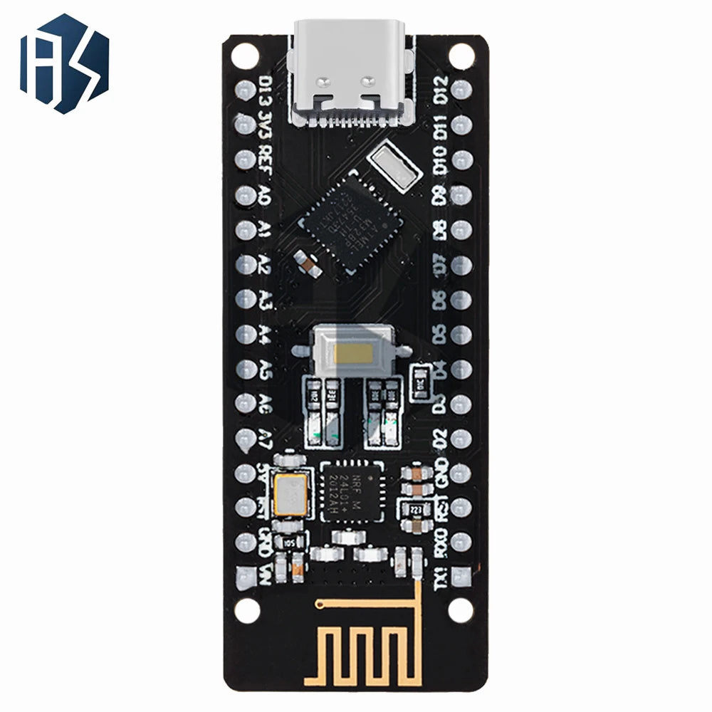 RF-Nano for Arduino Nano V3.0, Micro USB Nano Board ATmega328P QFN32 5V 16M CH340, Integrate NRF24l01+2.4G wireless Zpaxo