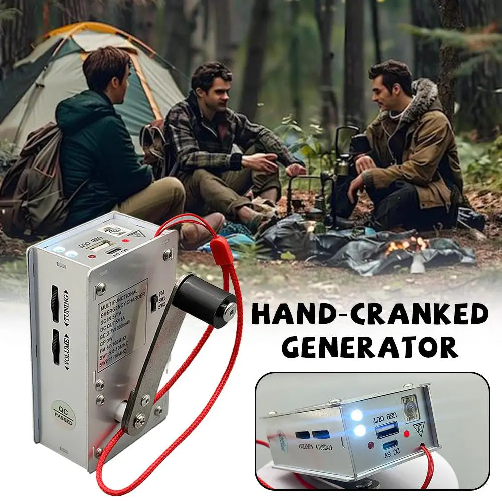 Hand Crank Emergency Backup Power Generator USB Charger with Radio Flashlight for Outdoor Camping Survival Equipment Zpaxo