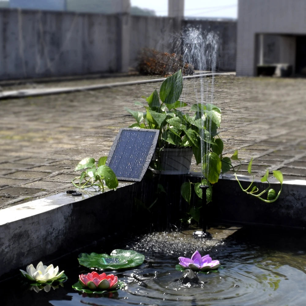 Water Pump Solar Power Decorative Fountain Panel Landscape Pool Garden Fountains Pluggable 9V2.5W Garden Waterfall Fountain Pump Zpaxo