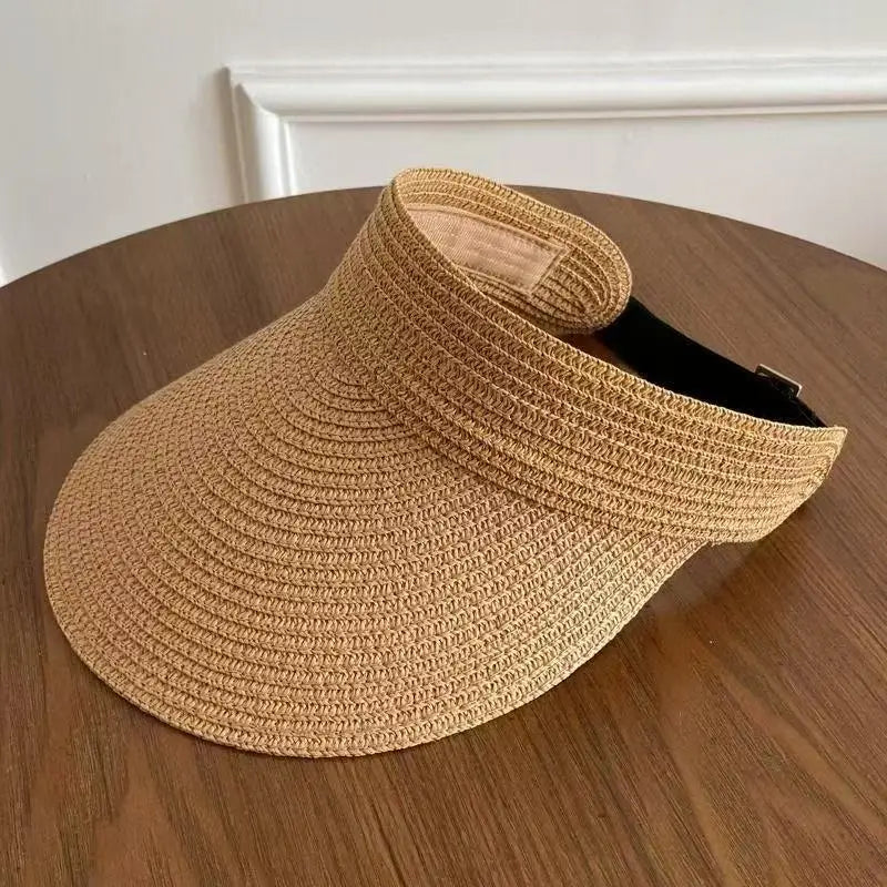 Women's Foldable Wide Brim Sun Hat Spring Summer Straw Beach Outdoor