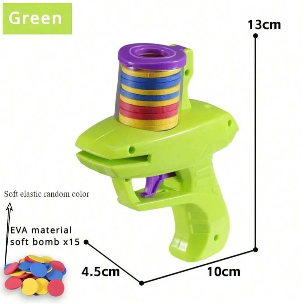 Handheld EVA UFO Soft Foam Dart Launcher Vibrant Colorful Toy Zpaxo green